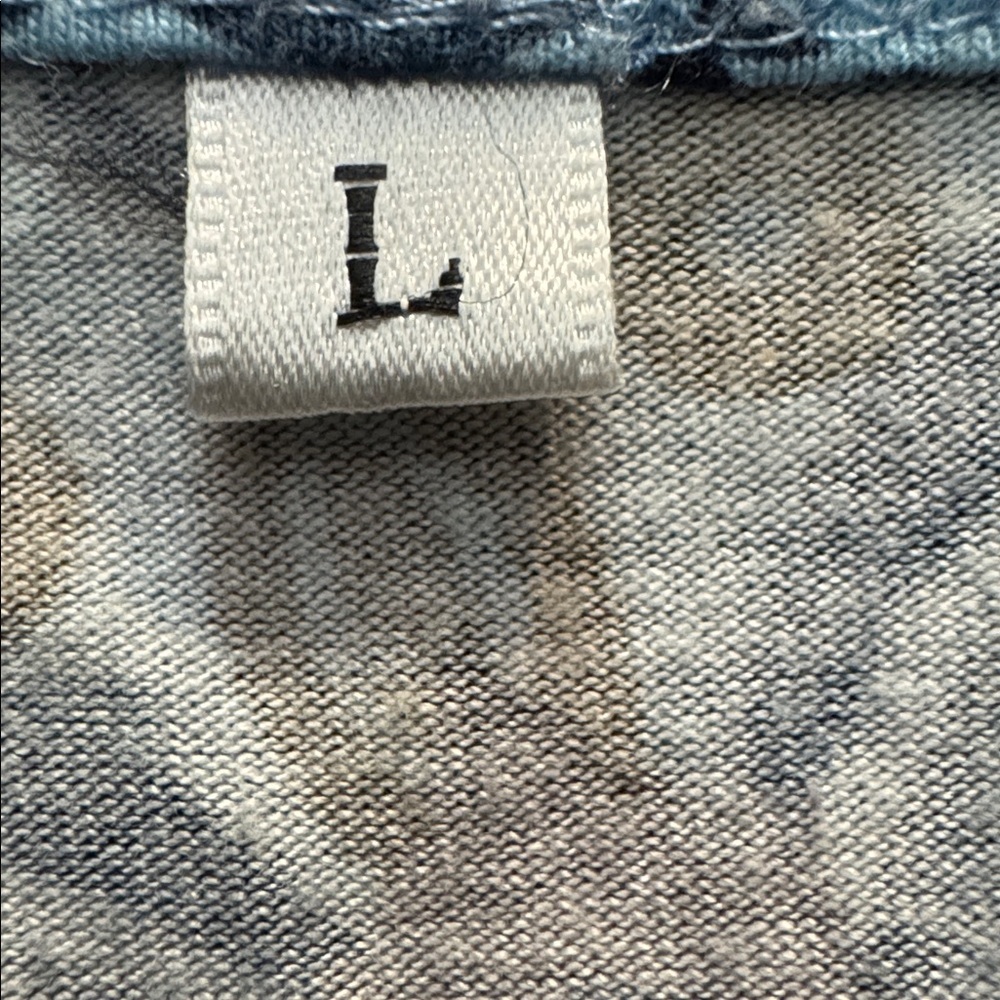 Boho Blue Multicolor Printed Long Sleeve Dress Size Large - Picture 3 of 5